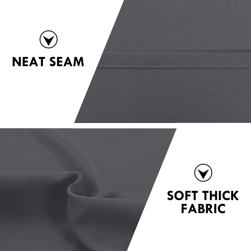 DWCN Blackout Curtains for Bedroom 72 Inch Length 2 Panels Set, Solid Thermal Insulated Energy Saving Rod Pocket Window Treatment Curtains Blackout Drapes (W42 x L72 Inch, Dark Grey) - Image 5